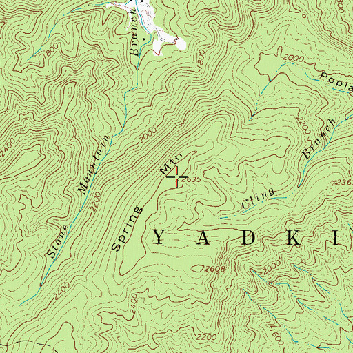 Topographic Map of Spring Mountain, NC