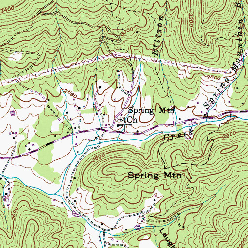 Topographic Map of Spring Mountain Church, NC