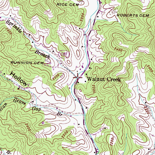 Topographic Map of Sprinkle Branch, NC