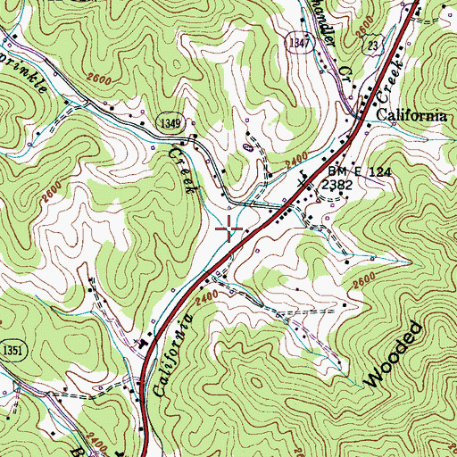 Topographic Map of Sprinkle Creek, NC