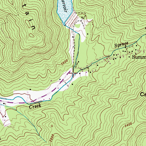 Topographic Map of Spruce Fork, NC
