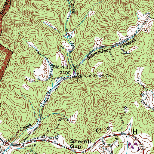 Topographic Map of Spruce Grove Church, NC