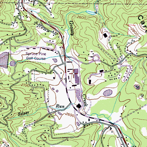 Topographic Map of Spruce Pine Golf Course, NC