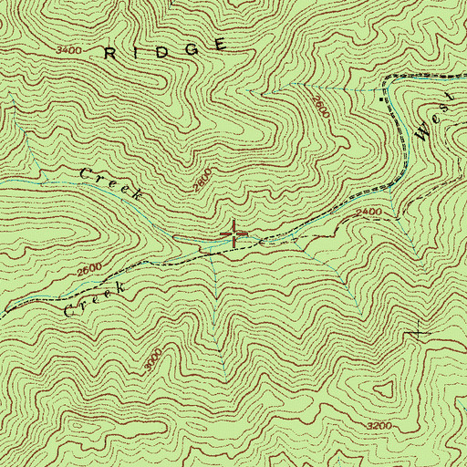Topographic Map of Squally Creek, NC
