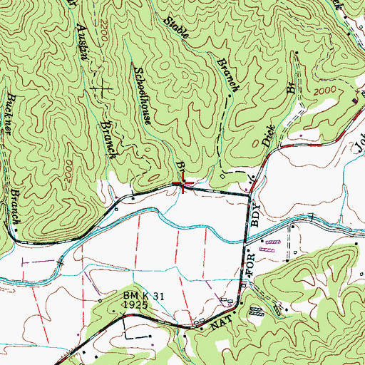 Topographic Map of Stable Branch, NC