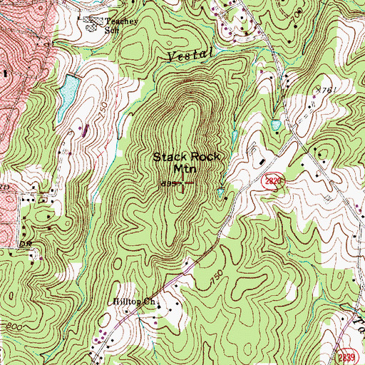 Topographic Map of Stack Rock Mountain, NC