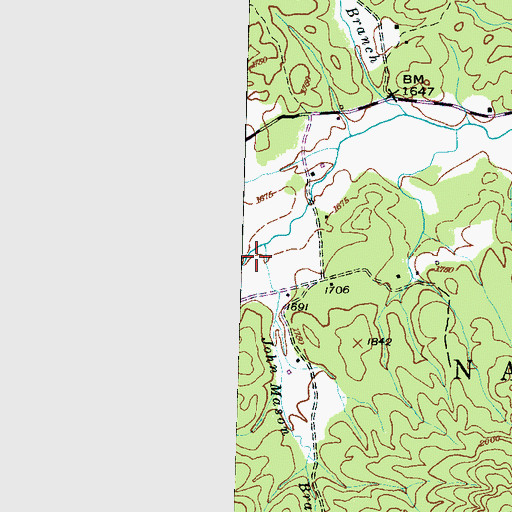 Topographic Map of Stamey Branch, NC