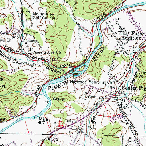 Topographic Map of Stamey Cove Branch, NC