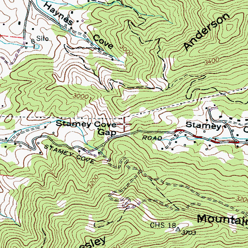 Topographic Map of Stamey Cove Gap, NC
