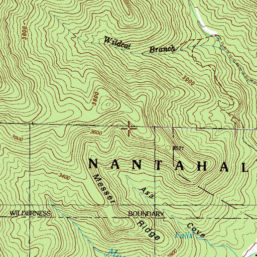 Topographic Map of Standing Indian Wildlife Management Area, NC