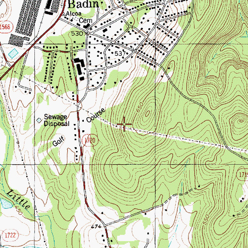 Topographic Map of Stanly County Country Club, NC