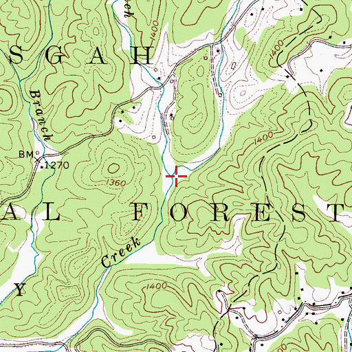 Topographic Map of Stapps Branch, NC