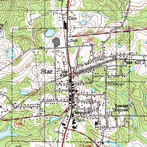 Topographic Map of Star, NC