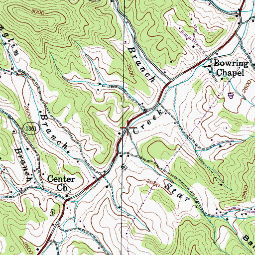 Topographic Map of Star Branch, NC