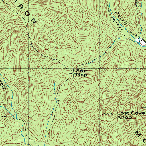 Topographic Map of Star Gap, NC