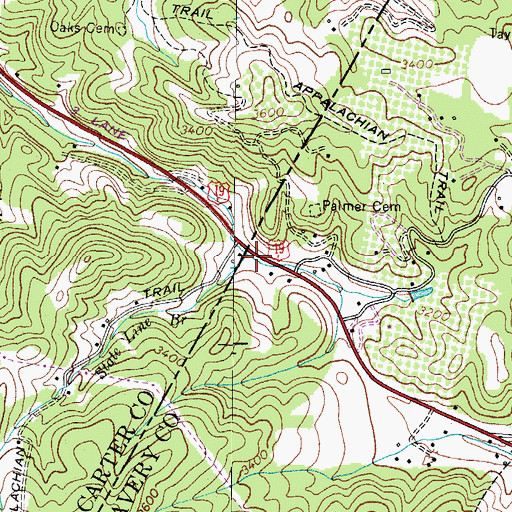 Topographic Map of State Line Branch, NC