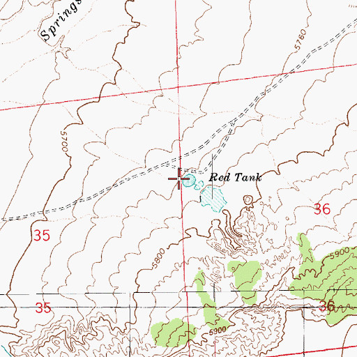 Topographic Map of Red Tank, AZ