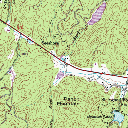 Topographic Map of Steel Creek, NC