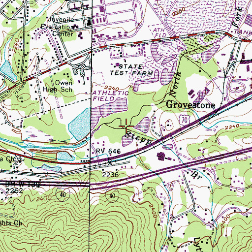 Topographic Map of Stepp Branch, NC