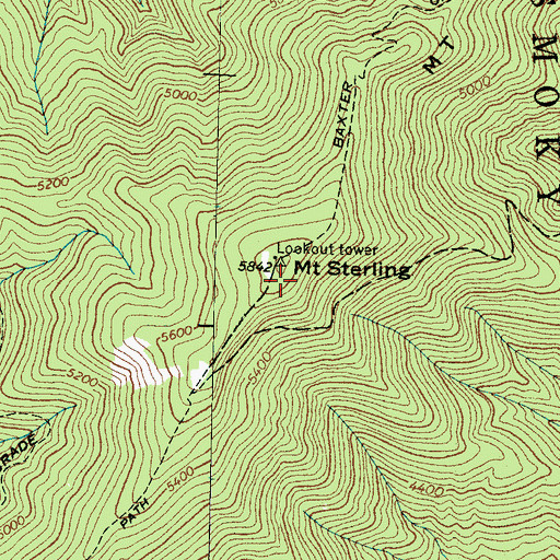 Topographic Map of Mount Sterling, NC
