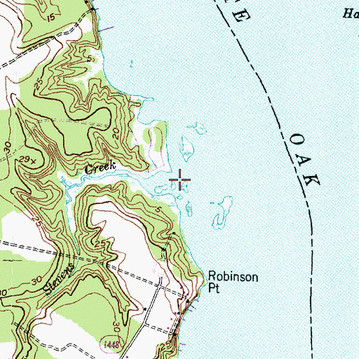 Topographic Map of Stevens Creek, NC