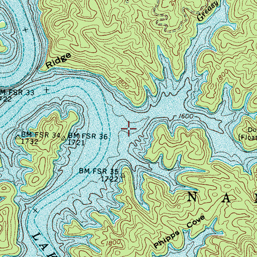 Topographic Map of Stevenson Branch, NC