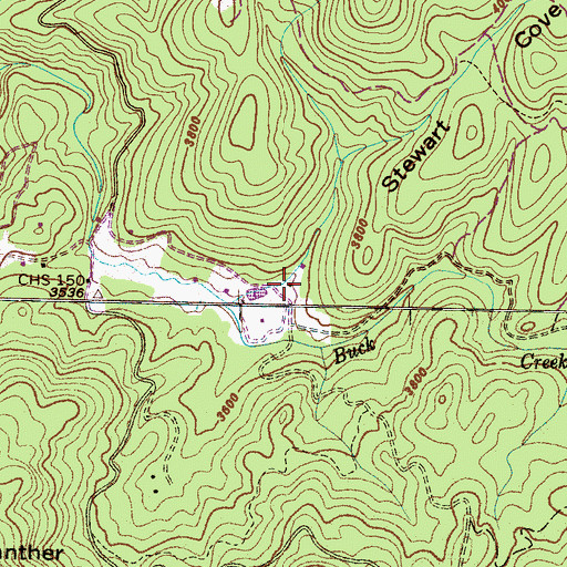 Topographic Map of Stewart Cove, NC