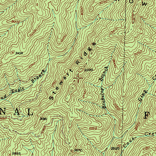 Topographic Map of Stewart Ridge, NC