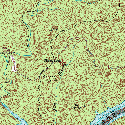 Topographic Map of Stiles Cemetery, NC