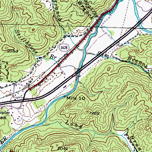 Topographic Map of Stillhouse Branch, NC