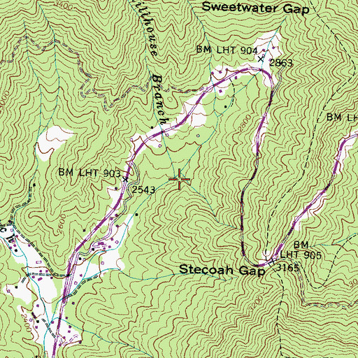 Topographic Map of Stillhouse Branch, NC