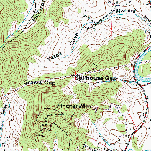 Topographic Map of Stillhouse Gap, NC