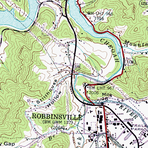Topographic Map of Stillhouse Hollow, NC