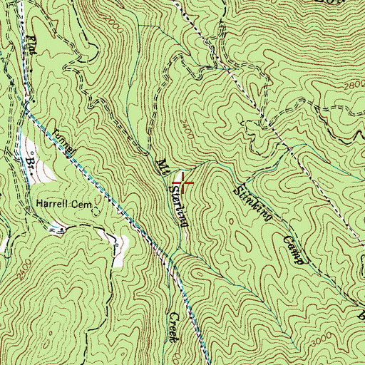 Topographic Map of Stinking Camp Branch, NC
