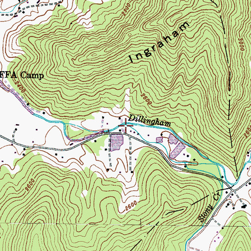 Topographic Map of Stony Creek, NC
