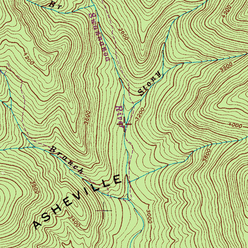Topographic Map of Stony Fork, NC