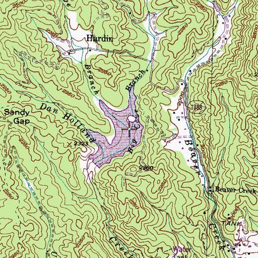 Topographic Map of Strange Branch, NC
