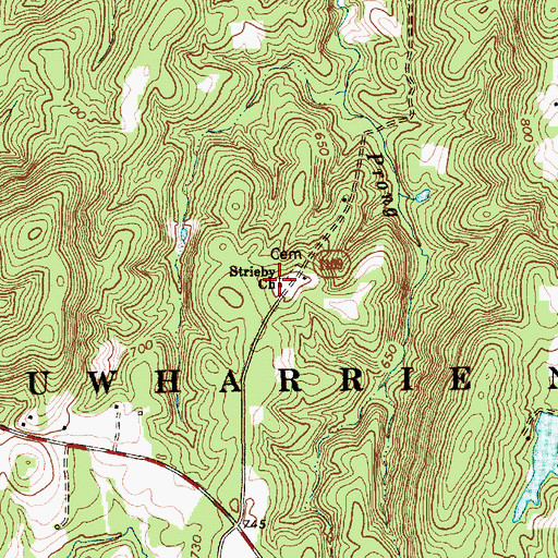 Topographic Map of Strieby Church, NC