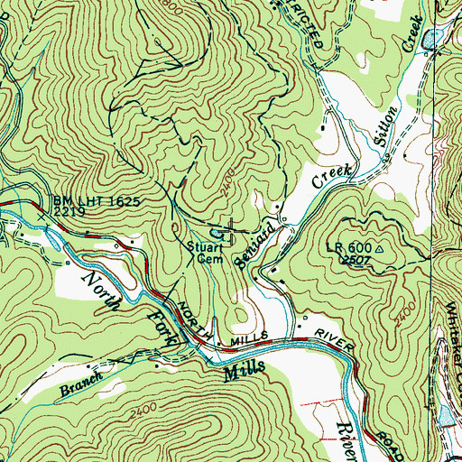 Topographic Map of Stuart Cemetery, NC
