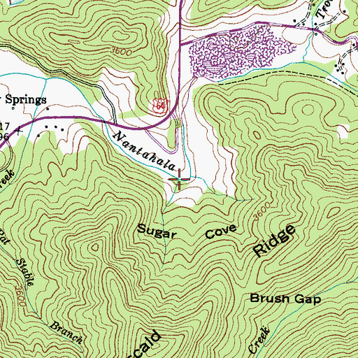 Topographic Map of Sugar Cove, NC