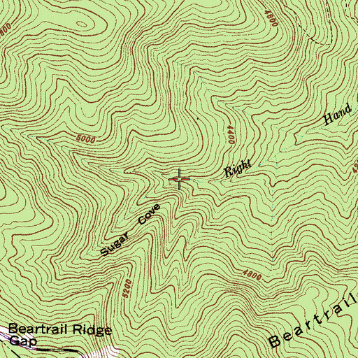 Topographic Map of Sugar Cove, NC