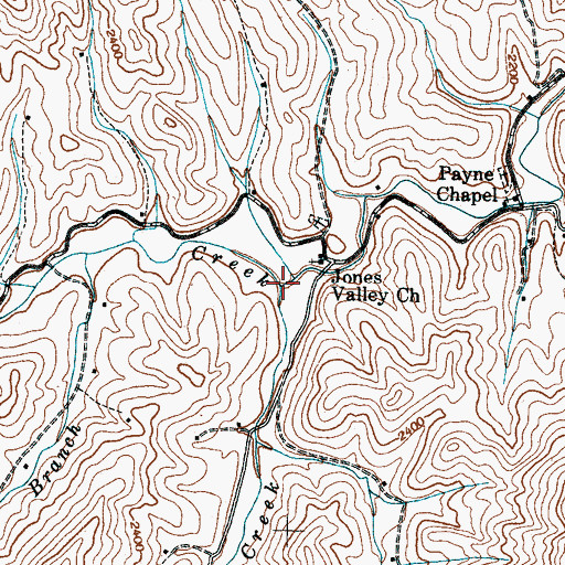 Topographic Map of Sugar Creek, NC