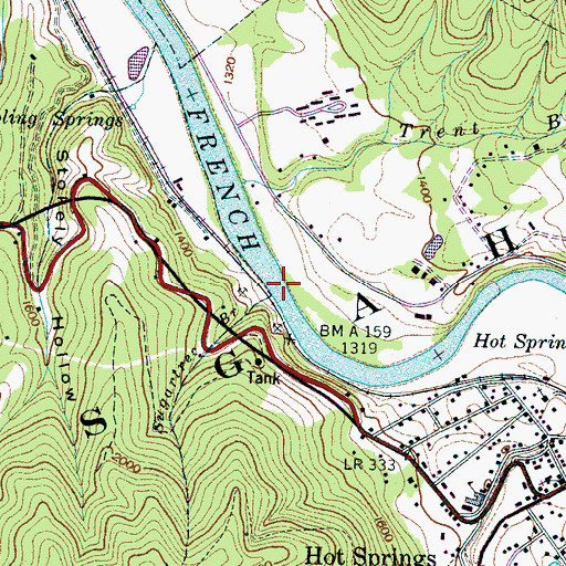 Topographic Map of Sugartree Branch, NC