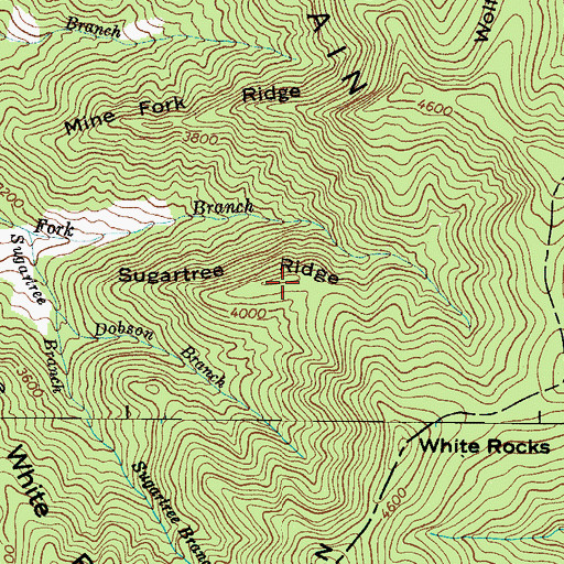 Topographic Map of Sugartree Ridge, NC
