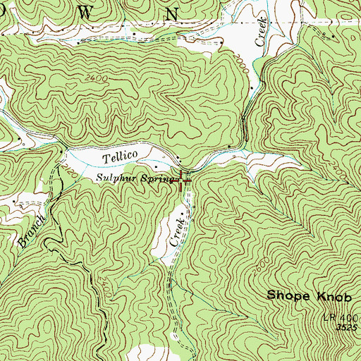 Topographic Map of Sulphur Spring, NC