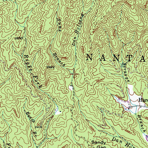 Topographic Map of Sunk Branch, NC