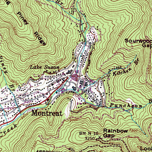Topographic Map of Lake Susan, NC