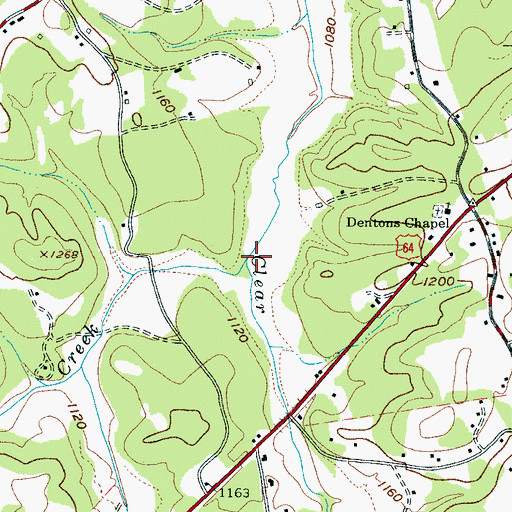 Topographic Map of Sutterwhite Creek, NC