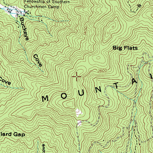 Topographic Map of Swannanoa Mountains, NC