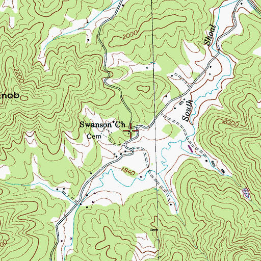 Topographic Map of Swanson Church, NC